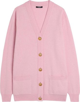 Balmain Wool and Cashmere-blend Cardigan - Rose - 40 (UK12 / M)