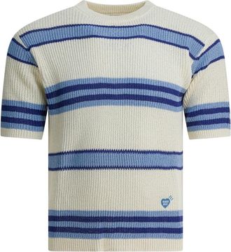 Human Made Blauw Gestreept Gebreid Aw 25 - Heren - Ronde hals truien - Veelkleurig - S - Katoen - Truien & Vesten