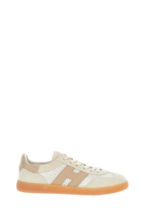 Hogan Beige Crochet Suede Sneakers