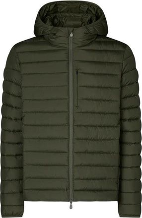 Save The Duck Quilted Green Light Jacket With Double-Slider Zip Hood
