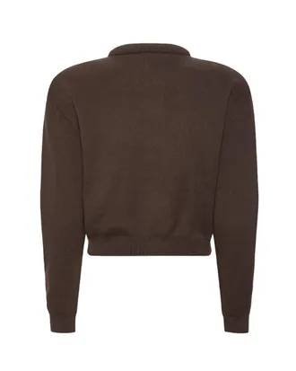 Rotate Rib-Knit Organic Cotton Cardigan - Brown