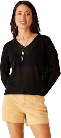 Carve Designs Lightweight Mesh Pullover in Black at Nordstrom, Size Xx-Small