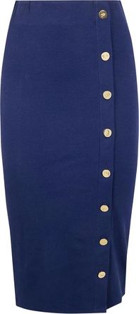 Lauren Ralph Lauren Kokerrok met knoop afwerking - Blauw