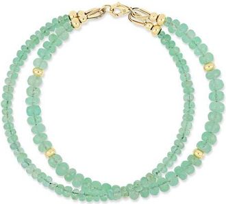 Bony Levy 14K Gold Iris Emerald Bead Line Bracelet in Yellow Gold at Nordstrom, Size 7