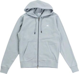 Burberry Hoodies & sweatvesten, Heren, Blauw, L, Katoen, Lichtblauwe Katoenen Zip-Up Hoodie