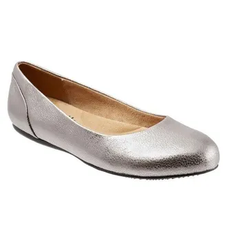 Softwalk Softwalk Sonoma Ballet Flat Womens US 7 Platinum Leather Slip On Comfort ZPO2578