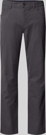 Christian Berg Tapered Fit Chino mit Strukturmuster in Dunkelgrau, Gr&ouml;&szlig;e 40/34