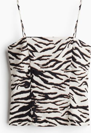 H&M Figurbetontes Tr&auml;gertop - Cremefarben/Zebraprint