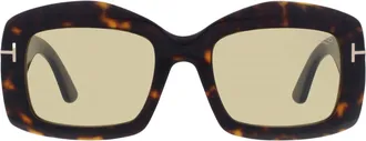 Tom Ford Brown Photochromatic Rectangular Ladies Sunglasses FT1218 52E 53