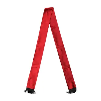 Dolce & Gabbana Silky Scarves, male, Red, Size: ONE SIZE Silk Fringed Neck Wrap Foulard Scarf