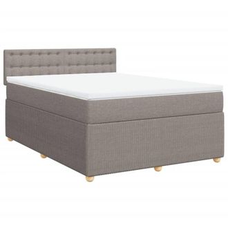vidaXL Vidaxl - Cama Box Spring Con Colch&oacute;n Tela Gris Taupe 140x190 Cm