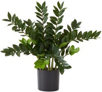 Nearly Natural 28-in Artificial Zamioculcas Plant with Decorative Planter in Green at Nordstrom