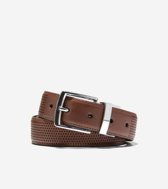 Cole Haan Mens 32MM Reversible Perforated Belt - Brown Size 32