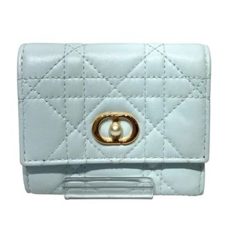 Dior Blue Leather Wallet (Tri-Fold) (Pre-Owned)