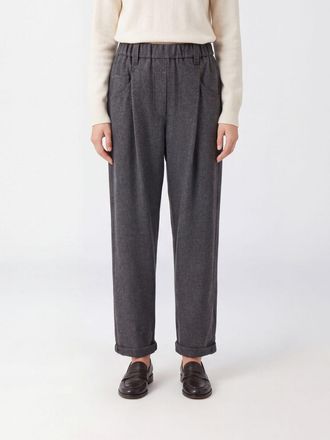 Brunello Cucinelli Pantaloni straight a vita alta in lana e cashmere
