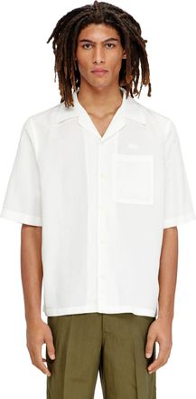 Diesel Linen-blend shirt with short sleeves - Shirts - Man - White