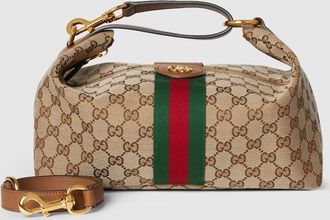 Gucci Vanity Medium Top Handle Bag, Beige, GG Canvas