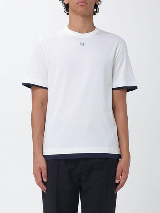 Fendi T-shirt in cotone con monogramma FF e profili a contrasto