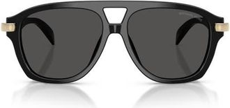 Michael Kors Grenada 56mm Aviator Sunglasses in Black /Grey Mono at Nordstrom