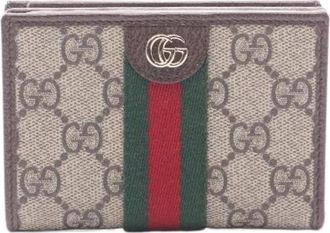 Gucci Pre-owned Ophidia GG Supreme Leder Portemonnee - Dames - Vintage Accessoires - Beige - ONE Size - Leer - Vintage