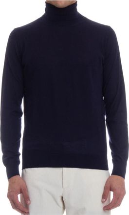 Colombo Blauwe Kasjmier Zijden Trui - Heren - Cashmere truien - Blauw - 2XL - Kasjmier - Truien & Vesten
