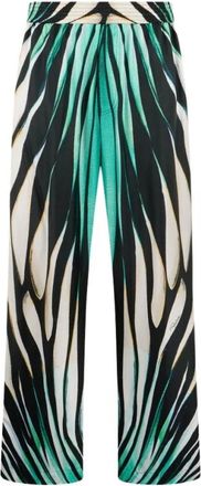 Roberto Cavalli Tropical Elegance Palazzo Broek - Heren - Wijde Broeken - Blauw - L - Broeken