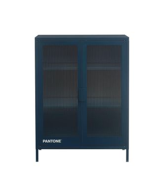 Pantone Aparador azul noche con puertas de cristal acanaladas