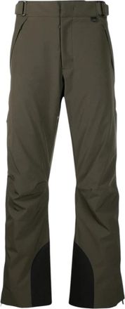 Moncler Groene ge&iuml;soleerde ski broek - Heren - Straight fit broeken - Groen - S - Leer - Broeken