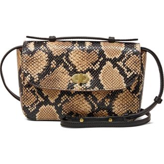 Clare Vivier Kathryn Snakeskin Embossed Leather Crossbody Bag in Tan at Nordstrom