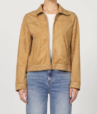 Dear John Denim Exene Zipper Front Collared Jacket In Butterscotch