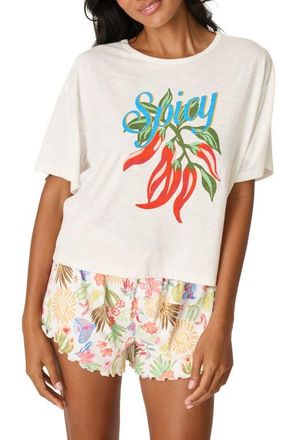 PJ Salvage Feelin Prickly Pajama Top in Ivory at Nordstrom, Size X-Large