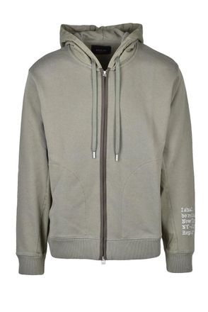 Replay Sage Green Men Cotton Zip Hoodie