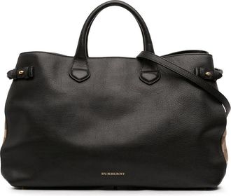 Burberry Pre-owned Burberry Large Leather and House Check Banner Satchel ITCF&10SCA