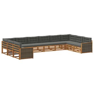 vidaXL Juegos De Sof&aacute;s 10 Uds. Madera De Acacia S&oacute;lida Vidaxl
