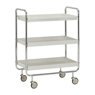 House Doctor Servierwagen Roll, large, off-white / crome