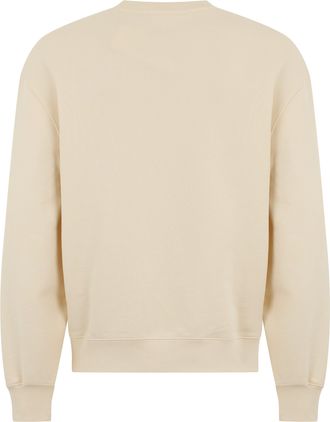 Maison Kitsun&eacute; Mens Cotton Sweatshirt Beige Sweatshirts Sweater