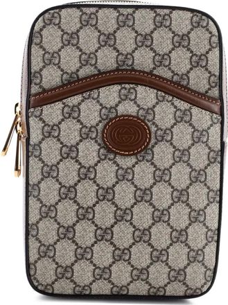 Gucci Interlocking G Patch Sling Bag GG Coated Canvas Small crossbody bag - Bruin