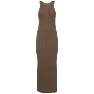 Toteme Scoop-neck Maxi Dress - female - Tot&ecirc;Me - Midi Dresses - Green - XL - Dresses