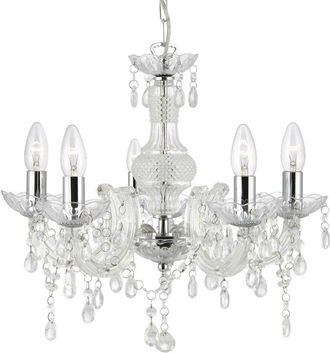Searchlight Searchlight Marie Therese - 5 Light Multi Arm Ceiling Pendant Clear with Crystals, E14