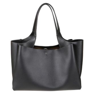 Tod's Tassen, Dames, Zwart, ONE Size, Leer, APA 2 Manici Media T Pendente