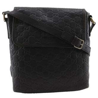Gucci Pre-owned Cross Body Bags, unisex, Brown, Size: ONE SIZE Pre-owned Vintage Leather Cross Body Bag