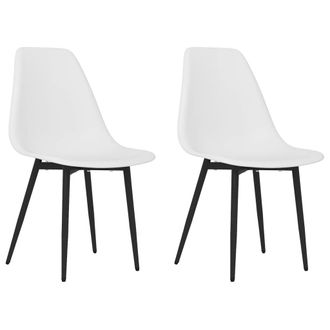 vidaXL Sillas De Comedor 2 Unidades Blancas Pp Vidaxl