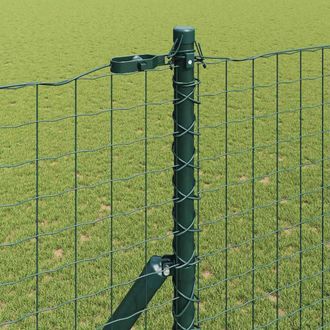 Berkfield Home Green Fence Posts Set Set of 13 Green Metal