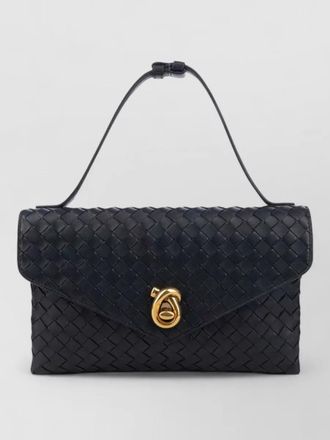 Bottega Veneta woven clutch bag top handle gold hardware
