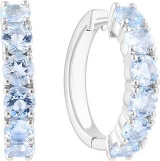 Effy Stone Pav&eacute; Hoop Earrings in Blue at Nordstrom Rack