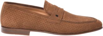 Baldinini Geweven leren loafer - Heren - Loafers - Bruin - 42 EU - Leer - Schoenen