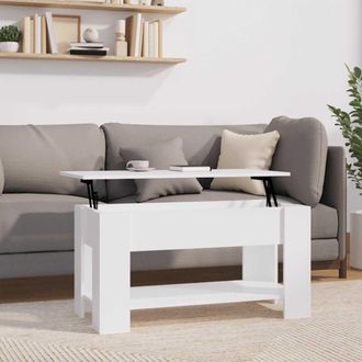 vidaXL Mesa De Centro Madera De Ingenier&iacute;a Blanco 101x49x52 Cm Vidaxl