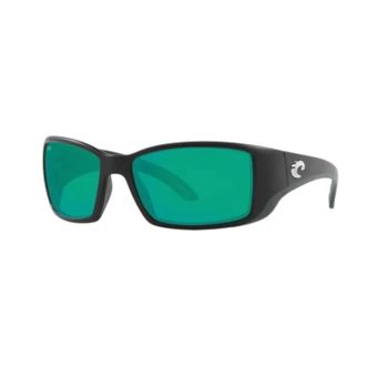 Costa Unisex Blackfin Polarized Sunglasses In Matte Black Frame Green Mirror