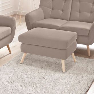 Exxpo Sofa Fashion Hocker »Scandi bequem und elegant mit hohem Holzfuss« bequem und elegant mit hohem Holzfuss