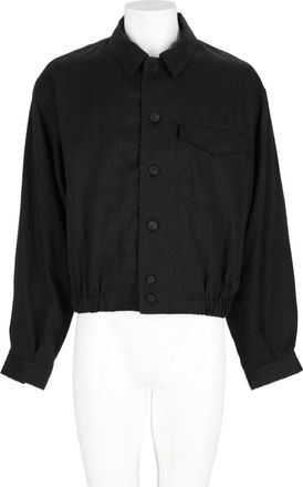Jacquemus Black Cropped Elastic-Hem Viscose-Blend Sports Jacket